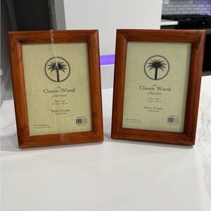 Photo Frame Set of 2 wood new 5x7